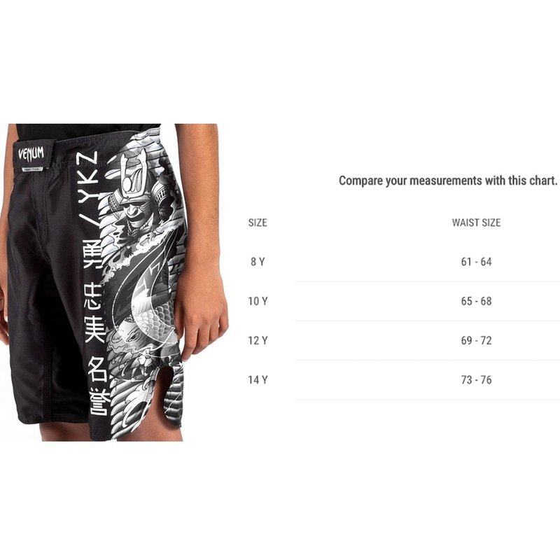 Venum Venum YKZ21 Fight Shorts voor kinderen Zwart Wit