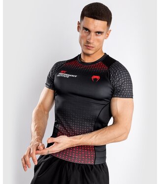 UFC UFC x VENUM Performance Institute S/S Rash Guard Black Red