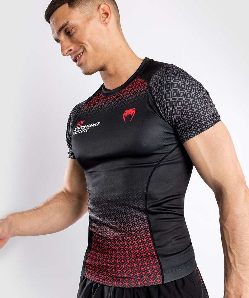 UFC UFC x VENUM Performance Institute S/S Rashguard Schwarz Rot
