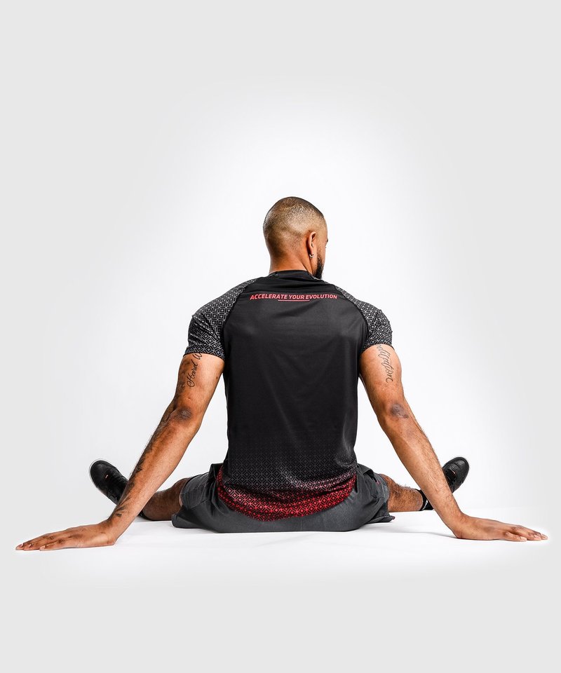 UFC UFC x VENUM Performance Institute Dry Tech T-Shirt Schwarz Rot