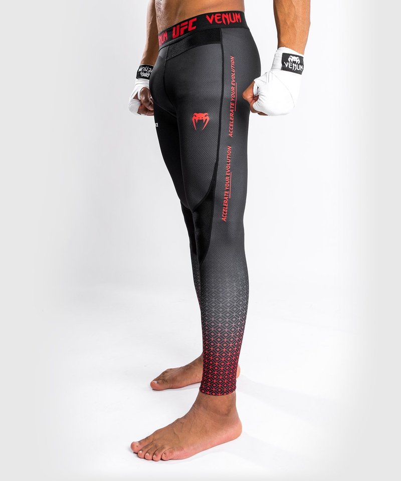 UFC UFC x VENUM Performance Institute Sport Leggings Gamaschen Schwarz Rot