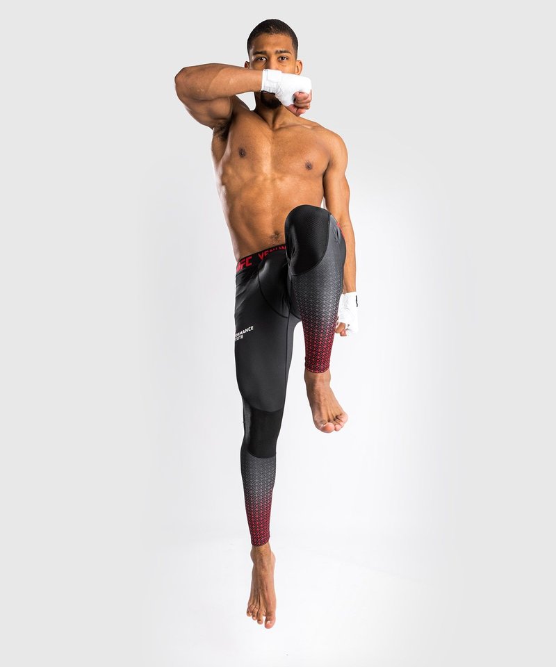 UFC UFC x VENUM Performance Institute Sport Leggings Gamaschen Schwarz Rot
