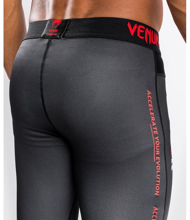 UFC x VENUM Performance Institute Sports Leggings Spats Black Red