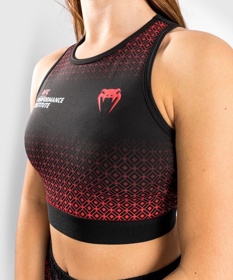  UFC Core Zip Front Sports Bra Black SM : Clothing