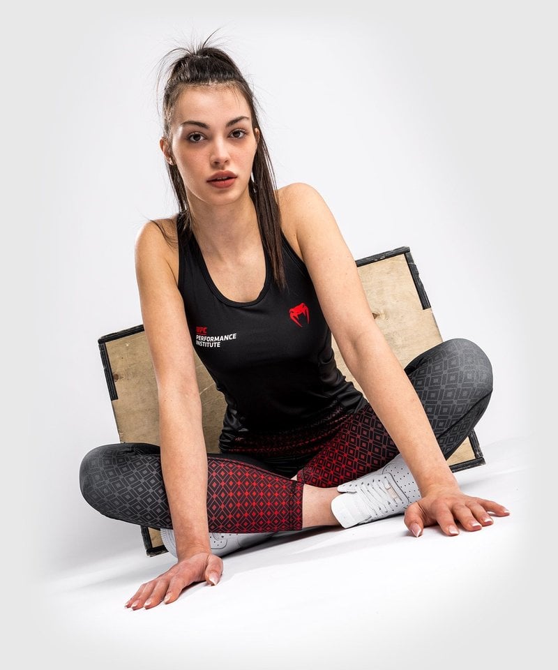 UFC Venum Performance Institute Sportleggings Damen Schwarz Rot