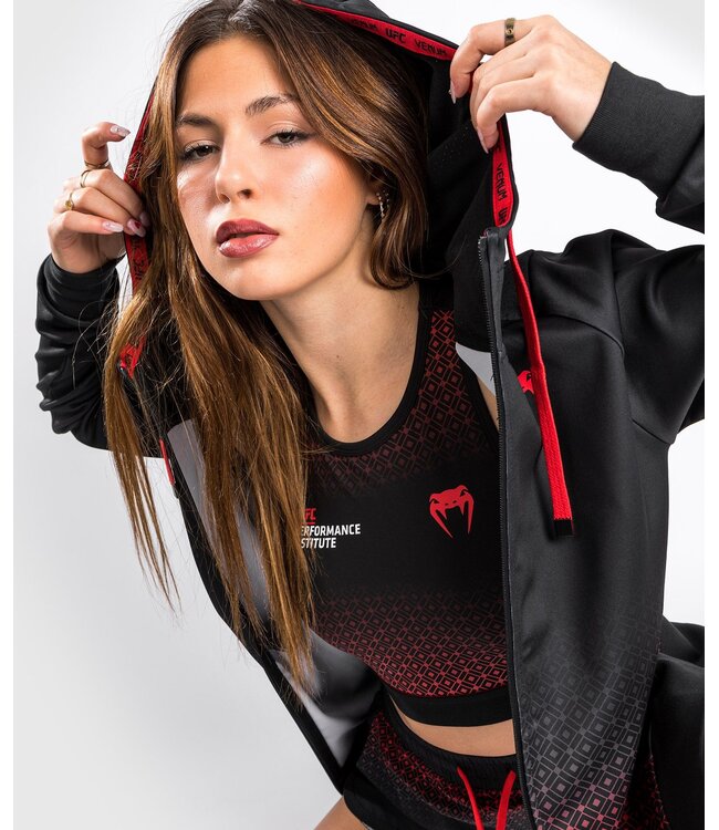 UFC Venum Performance Institute Hoodie Dames Zwart Rood