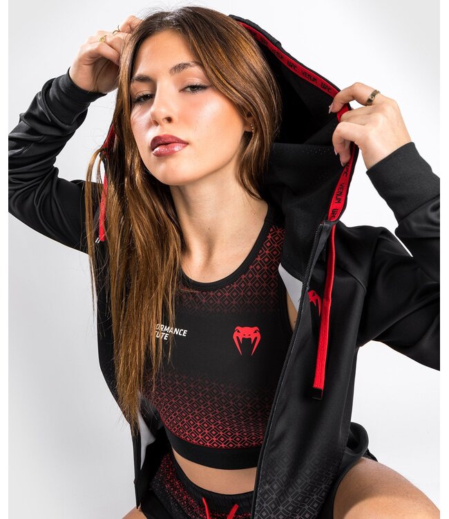 UFC Venum Performance Institute Hoodie Damen Schwarz Rot