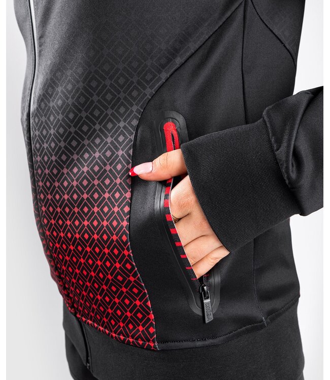 UFC Venum Performance Institute Hoodie Dames Zwart Rood