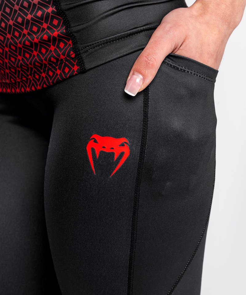 UFC Venum Performance Institute Sportleggings Women Black Red