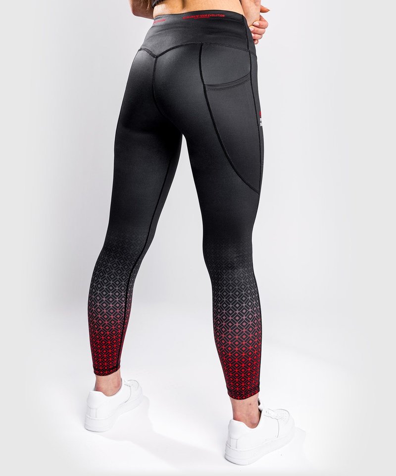 UFC Venum Performance Institute Sportleggings Women Black Red - FIGHTWEAR  SHOP EUROPE