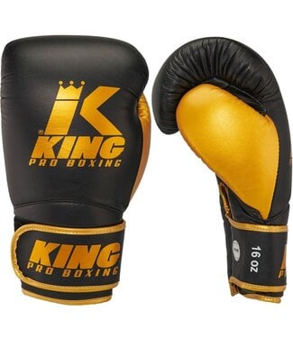 King Pro Boxing King Pro Boxing Boxhandschuhe Kickboxing KPB/BG Star 16 Schwarz Gold