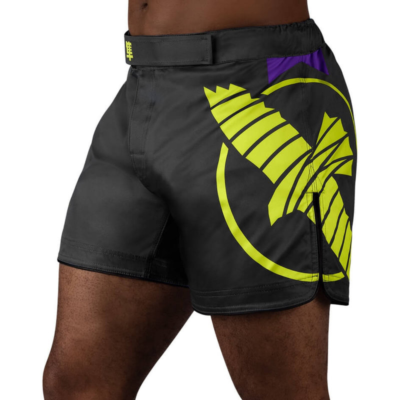 Hayabusa Hayabusa Icon HybHayabusa Icon Mid-Length Vechtsport Broek Zwart Neon