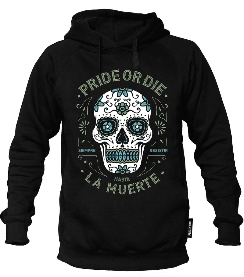 Pride or Die PRiDE or DiE Hoodie Sweater Until Death Zwart