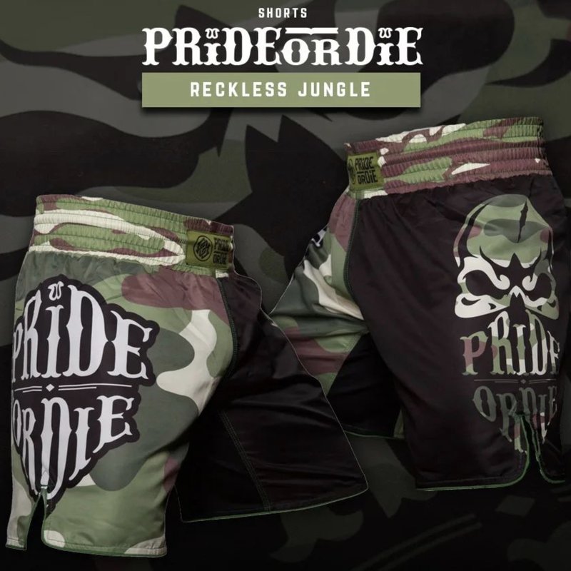 Short De Combat MMA Pride Or Die - Noir Camouflage Urbain Ultra Léger, Microfibre, Avec Ceinture élastique SGS - Taille Small