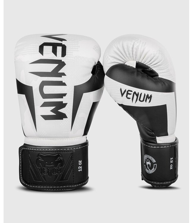 Venum Elite Boxing Gloves Camo White Black