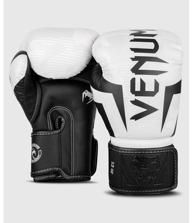 Venum Elite Boxing Gloves Camo White Black