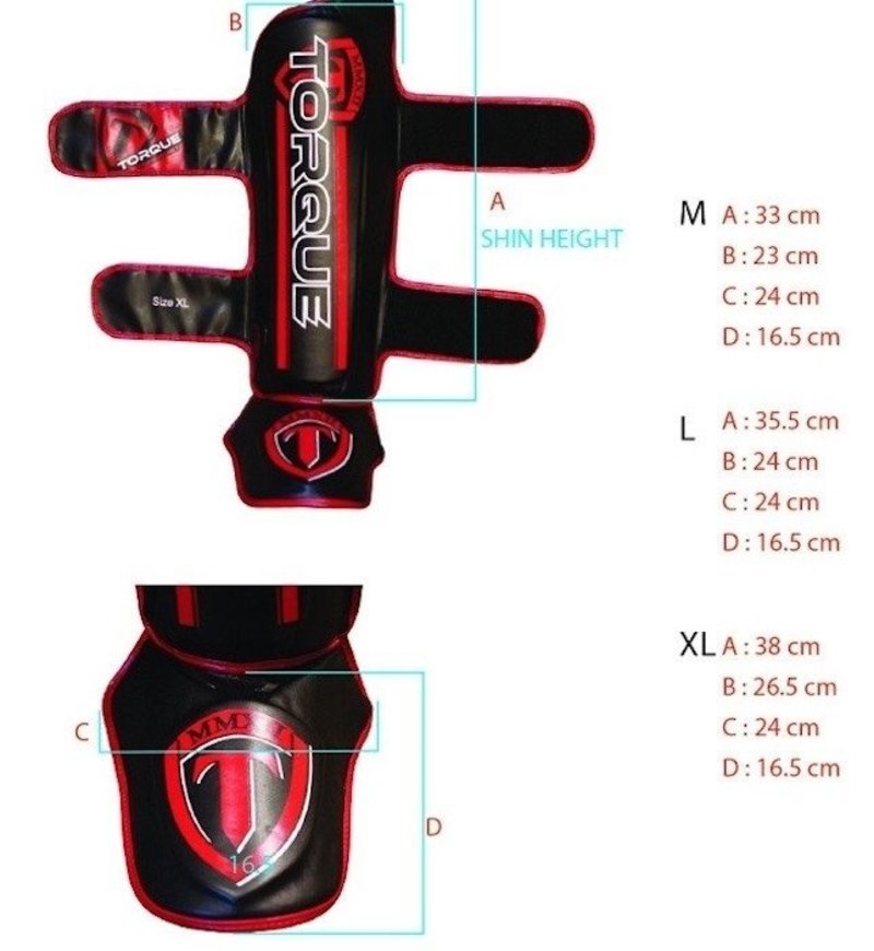 Torque Torque Velocity Kickboxing Shinguards Black Red