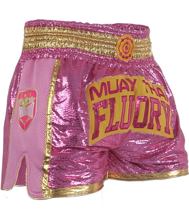 Fluory Women’s Muay Thai Kickboxing Shorts Glitter Pink