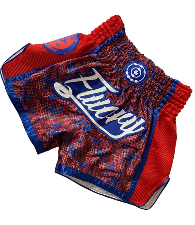 Fluory Muay Thai Kickboxen Short Quadrat Farben Rot