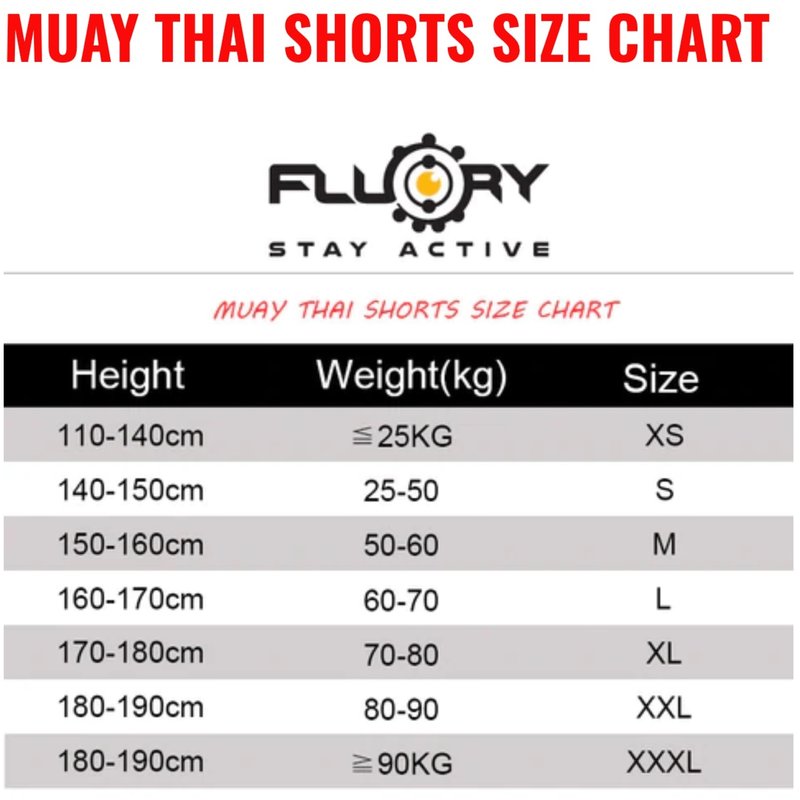 Fluory Fluory Muay Thai Shorts Kickboxing Square Colors Red