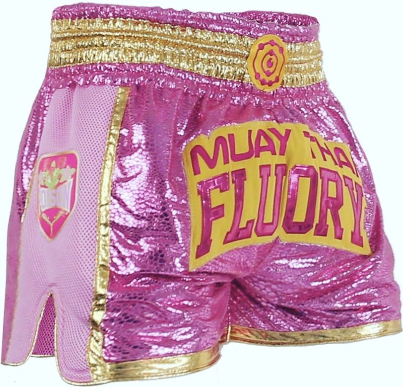 Fluory Fluory Muay Thai Kickboxen Short Damen Glitter Rosa