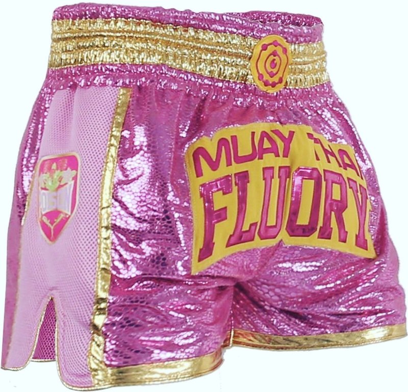 Fluory Fluory Muay Thai Kickboxing Shorts Dames Glitter Roze