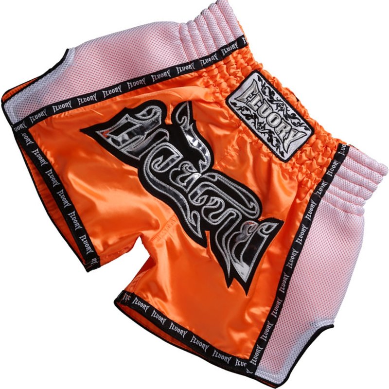 Fluory Fluory Muay Thai Shorts Kickboxing Oranje Wit