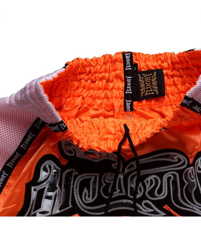 Fluory Muay Thai Shorts Kickboxing Oranje Wit