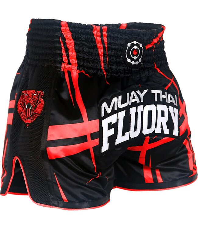 Fluory Fluory Kickboxing Shorts Stripes Black Red