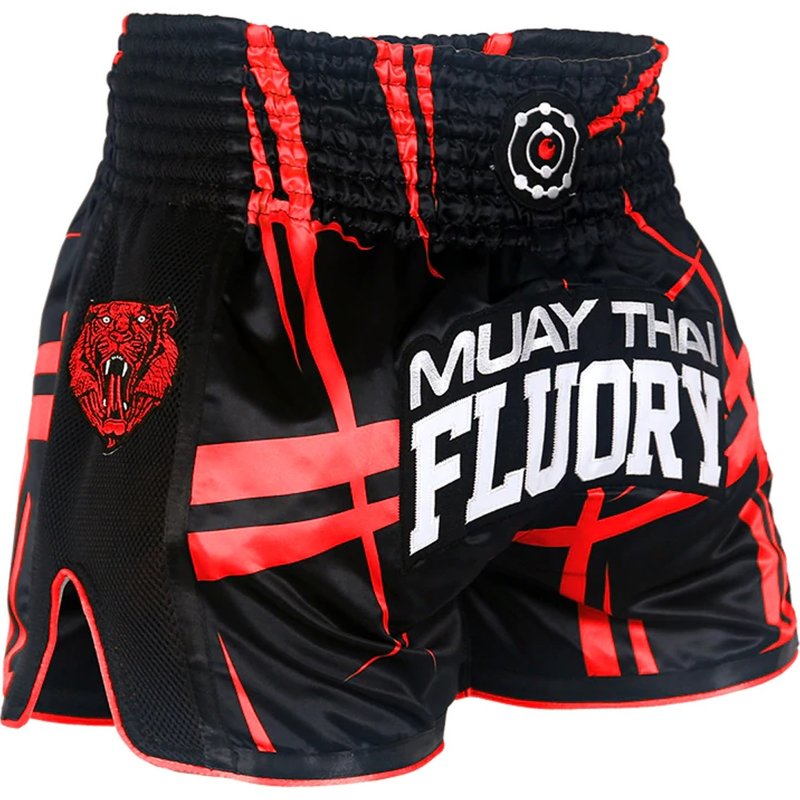 Fluory Fluory Kickboks Broekje Stripes Zwart Rood