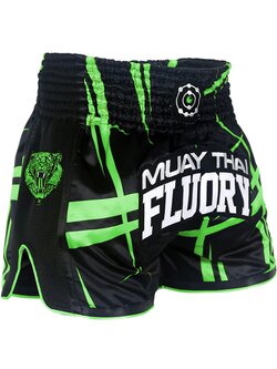 Fluory Fluory Kickboks Broekje Stripes Zwart Groen