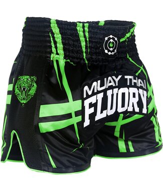 Fluory Fluory Kickboks Broekje Stripes Zwart Groen
