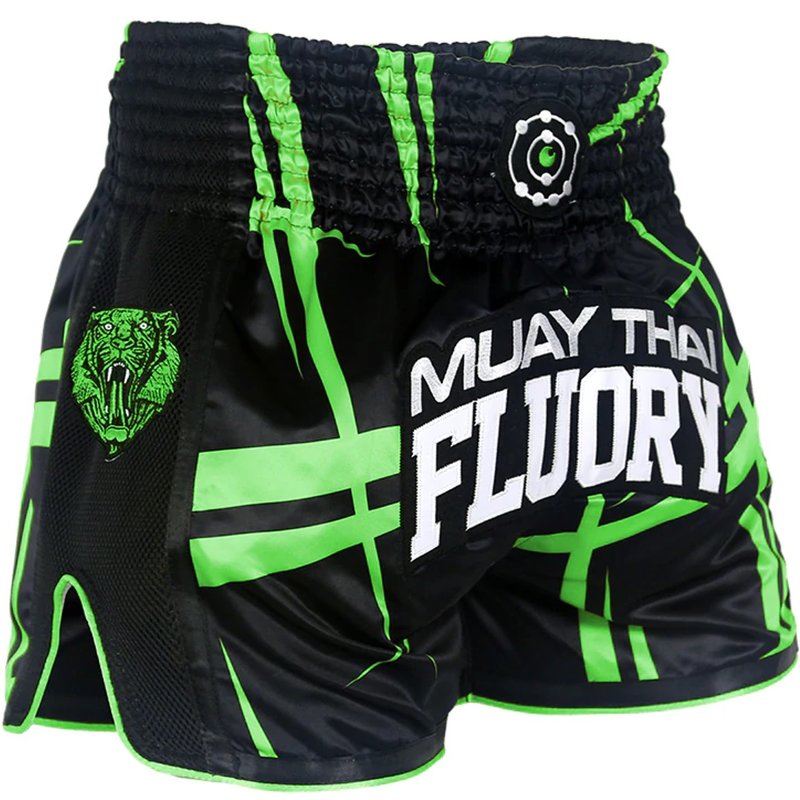 Fluory Kickboks Broekje Stripes Zwart Groen