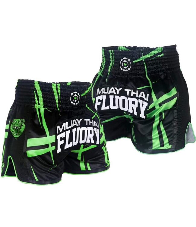 Fluory Kickboks Broekje Stripes Zwart Groen