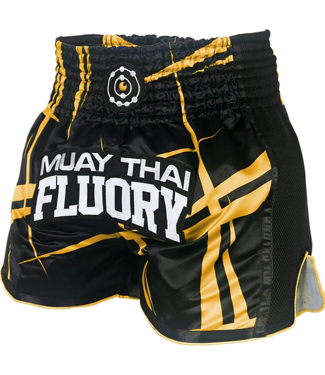 Fluory Fluory Kickboxing Shorts Stripes Black Yellow