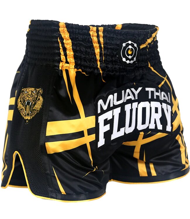 Fluory Fluory Kickboxing Shorts Stripes Black Yellow