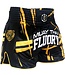 Fluory Kickboxing Shorts Stripes Black Yellow