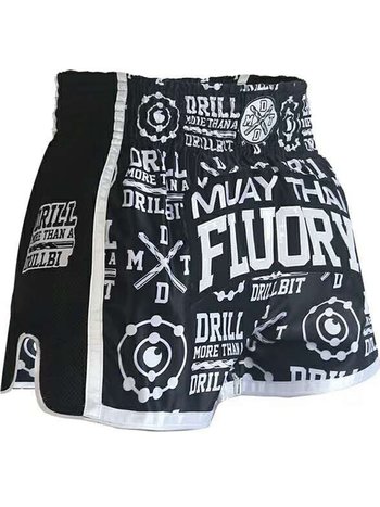 Fluory Fluory Kickboxing Muay Thai Short Drill Schwarz