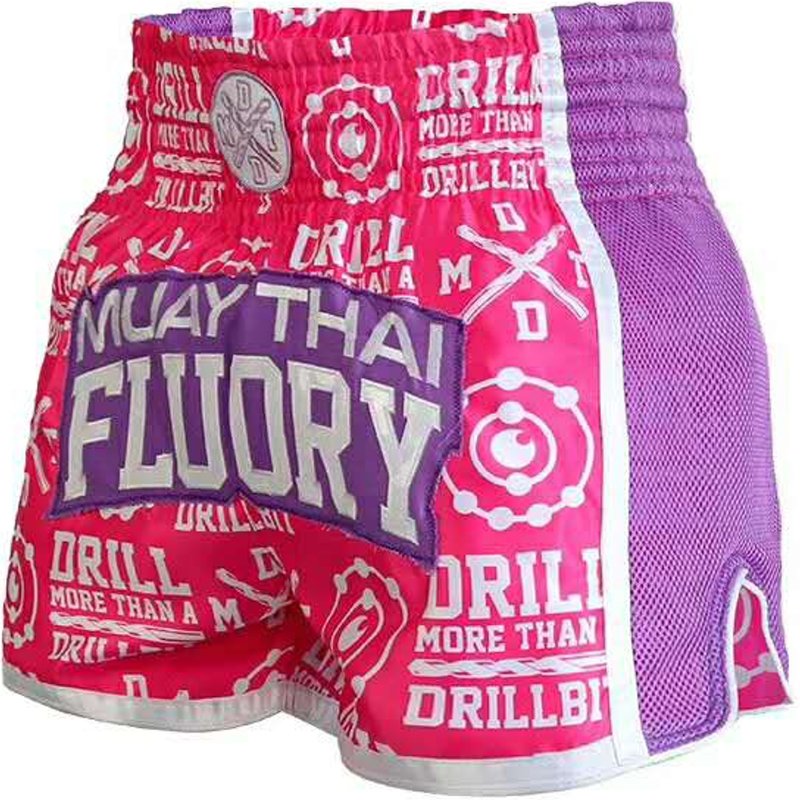 Fluory Fluory Damen Kickboxing Muay Thai Short Drill Rosa