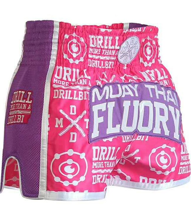 Fluory Women Kickboxing Muay Thai Shorts Drill Pink