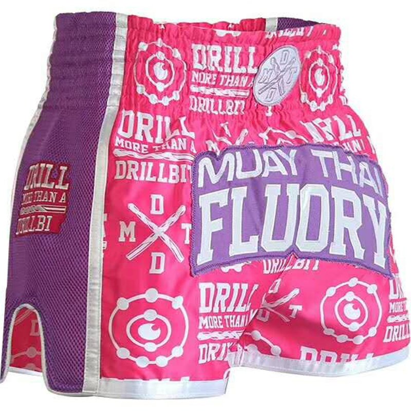 Fluory Fluory Damen Kickboxing Muay Thai Short Drill Rosa