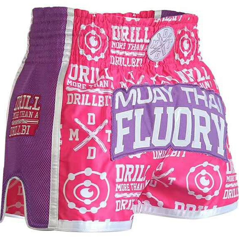 Fluory Fluory Women Kickboxing Muay Thai Shorts Drill Pink