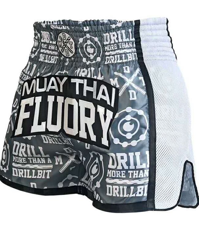 Fluory Kickboxing Muay Thai Shorts Drill Grey