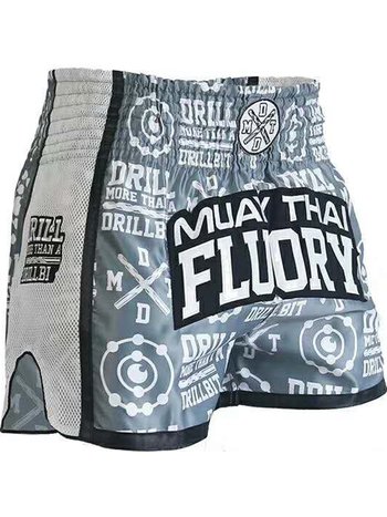 Fluory Fluory Kickboxing Muay Thai Shorts Drill Grey
