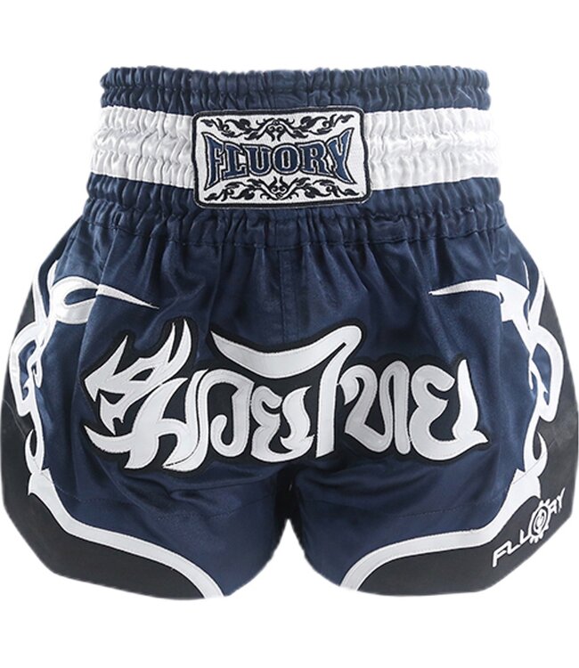 Fluory Muay Thai Shorts Kickboxhose Tribal Dunkelblau