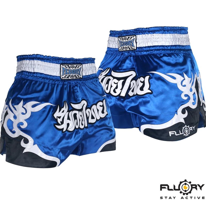 Fluory Fluory Muay Thai Short Kickboxing Short Tribal Blue