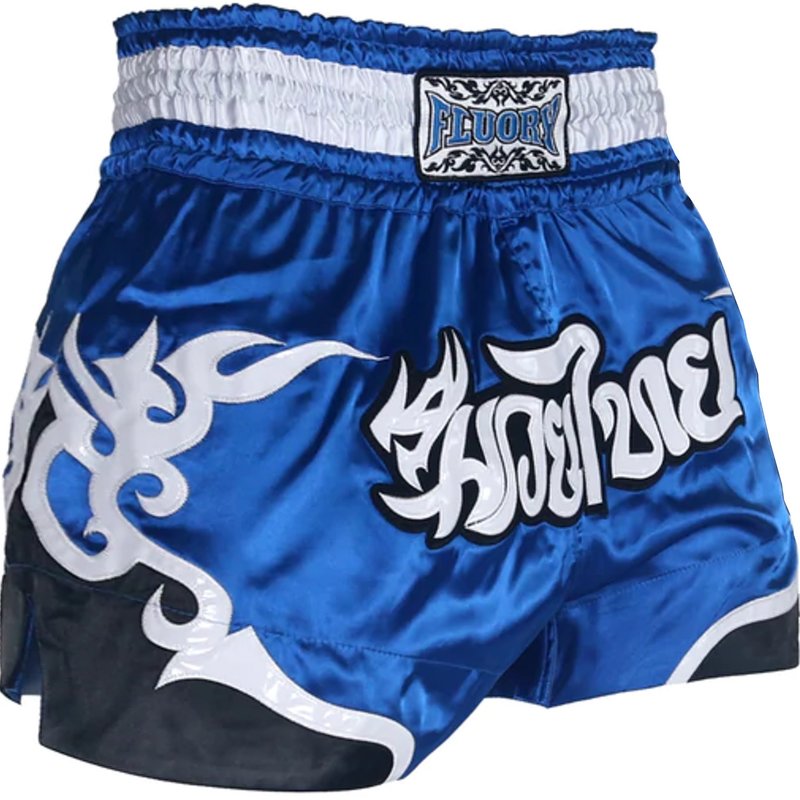 Fluory Fluory Muay Thai Short Kickboxing Short Tribal Blue