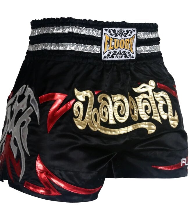 Fluory Fluory Muay Thai Short Kickboxing Short Black MTSF50