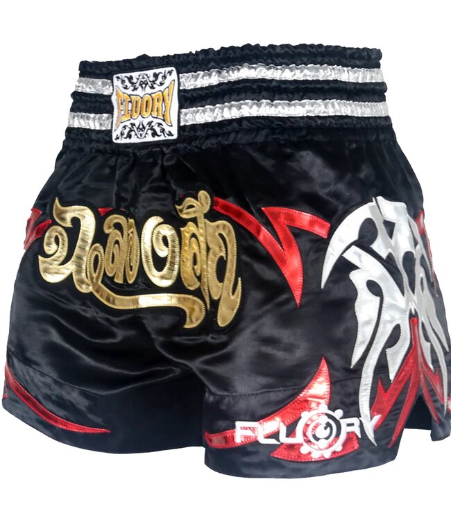 Fluory Muay Thai Short Kickboxing Short Black MTSF50