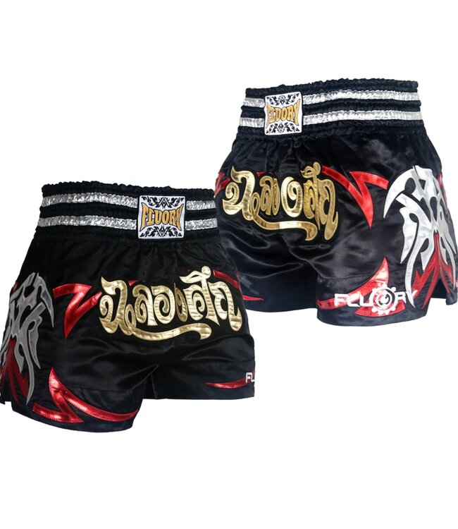 Fluory Muay Thai Short Kickboxing Short Black MTSF50